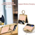 thumbnail image 6 of Pink Case Compatible for Samsung Galaxy Z Flip 3 Hinged Case with Ring,360° Magnetic All-Inclusive Luxury Leather Samsung Flip 3 Case Cover,Phone Case for Samsung Galaxy Z Flip 3 5G Case Cute, 6 of 14
