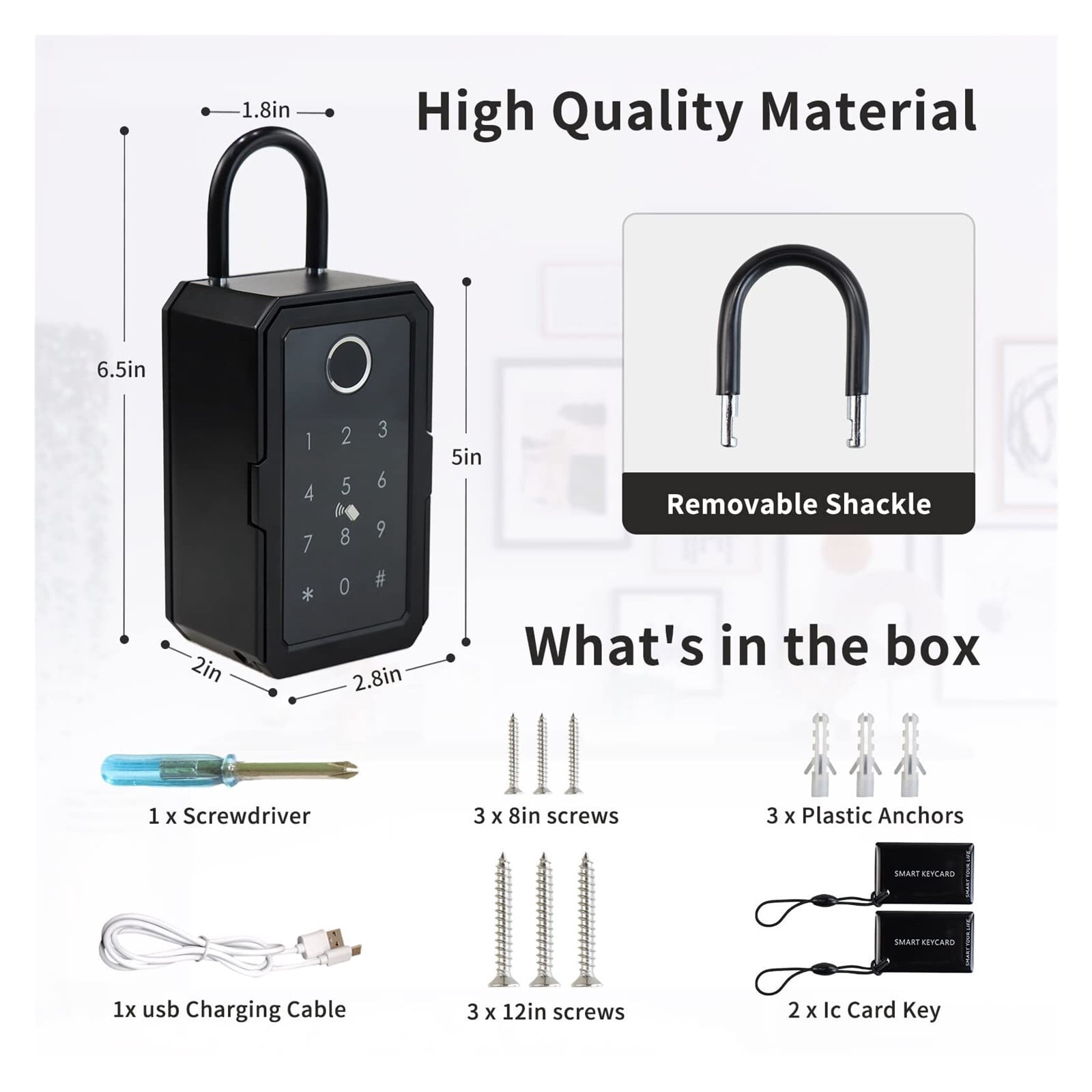 Key Safe Tuya Ttlock Fingerprint Digital Key Box App Remote Access Wall Mount Combination Security Lockbox ,Prevent Theft