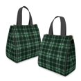 thumbnail image 2 of Green and Black Checkered Pattern Insulated Lunch Bag for Women Men, Large Portable Soft Cooler Tote, Thermal Food Storage Bag with Pearl Cotton, 8.66L, 8.75"x5.75"x9.5", 2 of 6