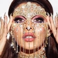 thumbnail image 5 of Máscara de borlas de diamantes de imitación para blogger, decoración facial de mascarada de moda, accesorios para el cabello con diamantes exagerados y completos, máscara femenina, 5 of 5