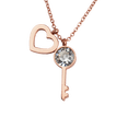 thumbnail image 1 of Collar para Mujer de Corazón y Llave LuckyLy, Dije y Cadena de Acero Inoxidable, Modelo Mila rosa UNITALLA, 1 of 7