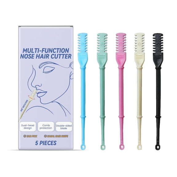Nasal Hair Trimmer 360° Rotation Double Blade with Cleaning Brush for Men Women