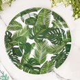thumbnail image 5 of Balsa Circle 25 White 9" Round Disposable Paper Dinner Party Plates Tropical Leaves Design, 5 of 8