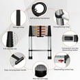thumbnail image 2 of Clearance! Simple Deluxe Telescoping Ladder 8.5FT Aluminum One-Button Retraction Extension System for Indoor and Outdoor Use, 330lb Load Capacity, (HILADRTELESCOPIC102), 2 of 8
