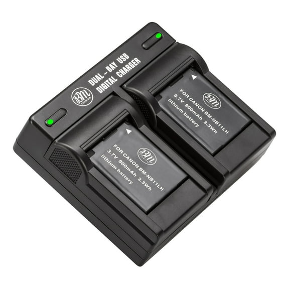 BM 2 NB-11LH Batteries and Dual Battery Charger for Canon Elph 190, Elph 320, Elph 340, Elph 350, Elph 360, A2600 A3400 A4000 SX400 SX410 SX420 Camera