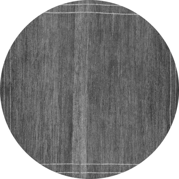 Ahgly Company Indoor Round Abstract Gray Modern Area Rugs, 4' Round