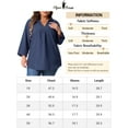 thumbnail image 6 of Agnes Orinda Plus Size Blouses for Women 3/4 Sleeve V Neck Work Shirts Casual Blouse 4X Dark Blue, 6 of 6