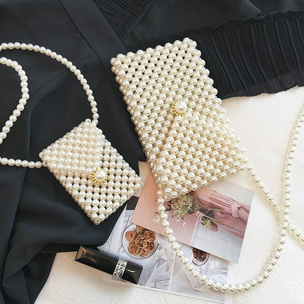 Bolsas tejidas con perlas sale