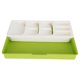 thumbnail image 5 of Organizador de cuchillos y tenedores, soporte para cucharas de múltiples capas, caja de vajilla de cocina con separación (blanco roto), 5 of 14