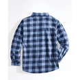 thumbnail image 2 of Venado Men's Heavyweight Buffalo Plaid Fleece Shirt (Plaid Sky, Small), 2 of 2