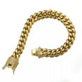 thumbnail image 4 of Men Women Stainless Steel Curb Cuban Link Miami Chain Zinc Oxide Zircon Clasp, 4 of 9