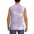 thumbnail image 4 of Easygdp Lavender Glitter Foil Stripes Men's Breathable Tank Tops Sleeveless Sporty T Shirts for Basketball, Mountaineering, Bodybuilding -XX-Large, 4 of 8
