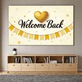 thumbnail image 5 of LUUFILx Welcome Back Banner Gold Heart Backdrop Party Decorations Office School Reopening Welcome Event Supplies Celebration Banner Classroom Decor, 5 of 7