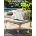 thumbnail image 4 of Pack of 4 Outdoor Lumbar Pillow Covers 12x20 Inch, Coral Cyan Stripe Waterproof Throw Pillow Covers Set, Geometric Grey White Vertical Striped Decorative Cushion Cases for Patio Porch Car, 4 of 7