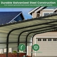 thumbnail image 5 of 12x24FT Metal Carport, Heavy Duty Carport with Galvanized Steel Roof and Enhanced Base, Upgraded Large Outdoor Canopy, Metal Garage for Cars, Boats, Trucks, Gray (12X24FT), 5 of 8