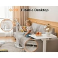 thumbnail image 2 of Fully Foldable Mobile Standing Desk, Height Adjustable Sit to Stand Computer Workstation with Tiltable Top & 22 lbs Capacity, Portable Overbed Table for Home Office Dormitory Hospital Use, 2 of 10