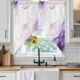 thumbnail image 4 of Marble Purple Kitchen Window Curtains, Swag Curtains Valance for Bedroom Living Room Bathroom, Gold White Modern Gradient Ocean Ripple Rod Pocket Window Curtain Block Drapes 2 Panels 36"x63", 4 of 9