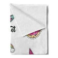 thumbnail image 2 of Chill Soft Flannel Fleece Throw Blanket, Happy Sweetest Day Enjoy and Love Ice Cream Cake Donut Lips Watermelon Candies, Cozy Plush for Indoor and Outdoor Use, 60" x 80", Multicolor, by Ambesonne, 2 of 5