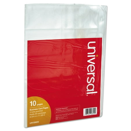 Universal Business Card Binder Pages 20 Cards Letter Page Clear Universal Business Card Binder Pages 20 Cards Letter Page Clear 10