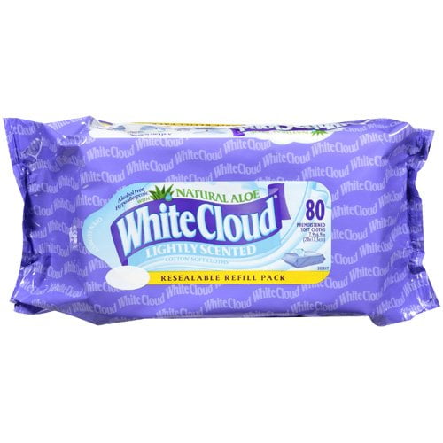 white cloud unscented wipes