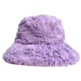 thumbnail image 2 of Bucket Hat Plush Winter Fisherman Cap Warm Windproof Faux Fur Bucket Hat for Women, 2 of 7