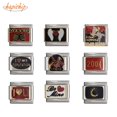 thumbnail image 2 of Hapiship-abalorio italiano de acero inoxidable para pulsera, pulsera con diseño de ala de Margarita, Amor Hermoso Caballero, 9mm, DJTop32, 2 of 4