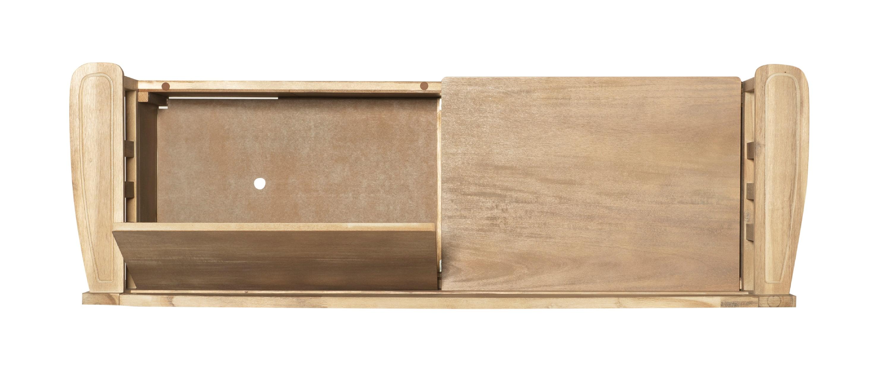 Linon Gilman Entryway Storage Bench, 18" Seat Height, Natural Wash Finish