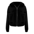 thumbnail image 4 of Sakmal Barn Jacket Fleece Black Coat Fashion Women Jackets Fall XL, 4 of 5