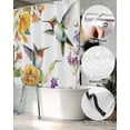 thumbnail image 5 of Split Shower Curtain for Transfer Bench, Spring Floral Fabric Shower Curtains for Bathroom, Summer Botanical Birds Vintage Tub Sliding Transfer Bench Waterproof Bath Curtains 72"x72", 5 of 9