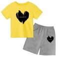 thumbnail image 5 of Conjunto de 2 piezas de camiseta y pantalones cortos para niños y adolescentes, ropa deportiva con estampado de moda coreana, conjunto de verano para bebés, manga corta, 3 a 12 años, 5 of 5