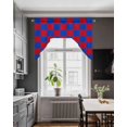 thumbnail image 3 of 4th of July Swag Valances for Windows, Small Curtains Drapes, Red Blue Plaid Checkered Independence Day Kitchen Window Curtains Over Sink Window Treatment Valance for Bedroom/Bathroom 56"x36", 3 of 5