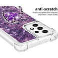 thumbnail image 2 of for Samsung Galaxy A53 5G Glitter Case with Ring Holder, Bling Sparkle Floating Liquid Soft TPU Cushion Fashion Girly Women Girls Clear Case Cover for Samsung Galaxy A53 5G  Purple, 2 of 7
