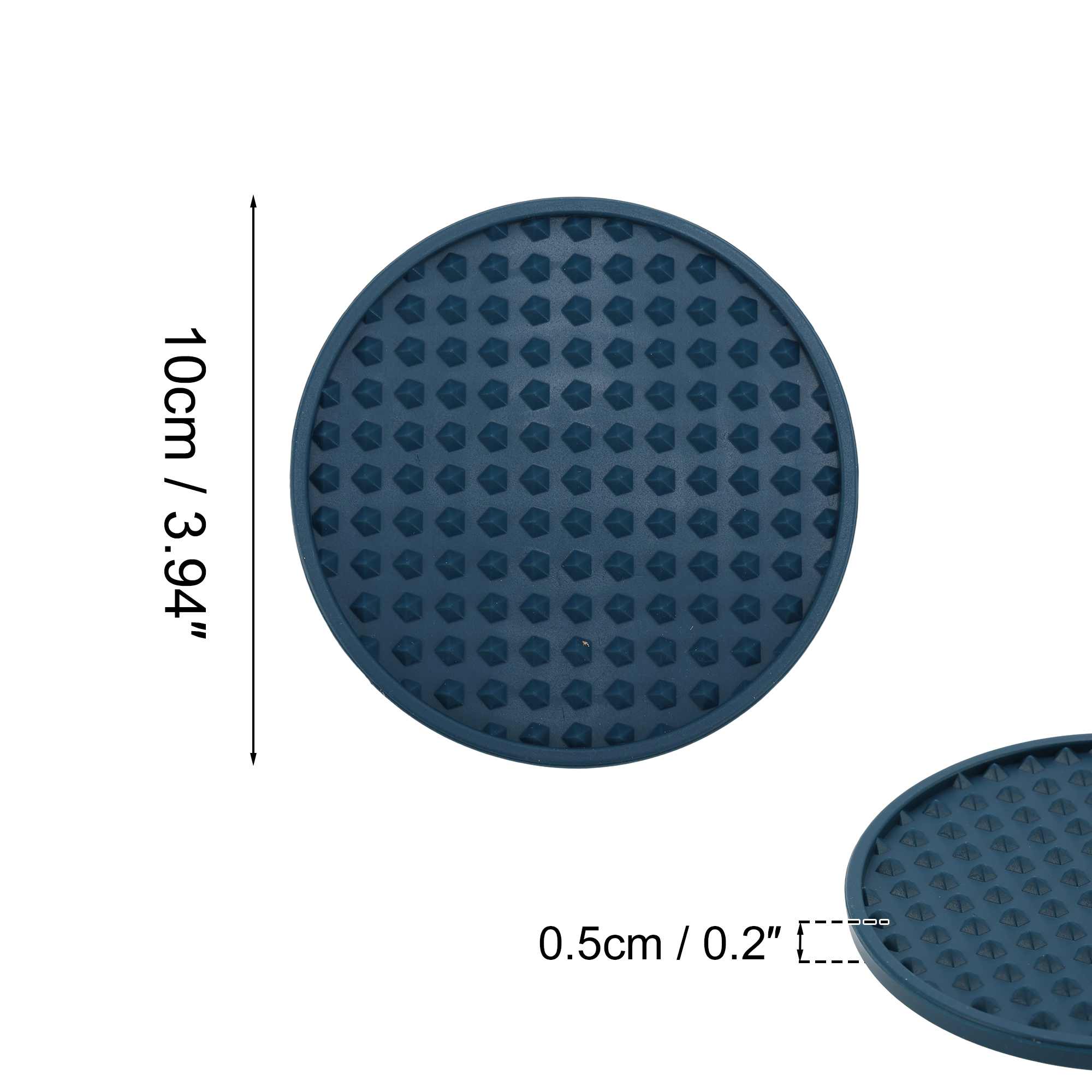 Unique Bargains Water-repellent Pyramid Design Drink Coaster Set Navy Blue