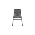 thumbnail image 4 of HomeStock Contemporary Chic Upholstered Stackable Side Chairs (Set of 2) - Charcoal and Gunmetal, Sleek Metal Frame with Rope Woven Seat, Stackable Design for Space Saving, 4 of 6