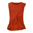 thumbnail image 3 of vdgthytj Summer Tank Tops for Women Trendy 2024 Sleeveless Crew Neck Casual Tshirt Solid Color Ruffle Going out Blouses, 3 of 5