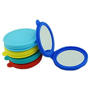 Kolight New Style Silica Gel Mini Cosmetic Portable Fold Pocket Women Girls Makeup Mirrors Double Sides (One Is Normal,another Is Magnifying) (Blue)