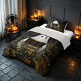 thumbnail image 2 of Homewish Halloween Ghost Twin Comforter Sets, Spooky Animal Bedding Set, Dark Olive Green, Gray Reversible, 2 Pieces 1 Comforter and 1 Pillowcase, 2 of 5