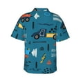 thumbnail image 3 of JUNZAN Construction Trucks Pattern Hawaiian Shirt for Men,Summer Beach Casual Short Sleeve Button Down Shirts-XX-Large, 3 of 9