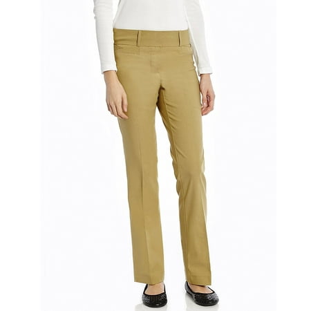 Zip Off Pants Olive - Women's Pants Stretchable Slight Boot Cut Comfort Pants Pull On (Size 4-18)