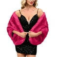 thumbnail image 3 of qolati Faux Furs Shawl Wraps for Women Winter Warm Scarf for Wedding Cape Vintage Cover Up for Bride and Bridesmaids Evening Dresses, 3 of 5