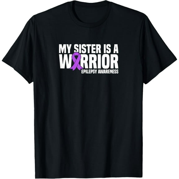 Playful Comfort Tee - My Sister is a Warrior Purple Ribbon Epilepsy Awareness T-Shirt
