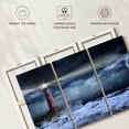 thumbnail image 6 of Elephant Stock Stormy Ocean Lighthouse Wall Art - Horizontal Multi Panel Canvas - Living Room Wall Decor - Nautical Multi Panel - Gray And Blue Decor - 38" x 24", 6 of 8