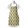 thumbnail image 3 of Floral Apron, Classic Retro Design Bouquet Buds Petals Leaf Blossoming Pastel, Unisex Kitchen Bib with Adjustable Neck for Cooking Gardening, Adult Size, Pale Yellow and Dark Purple, by Ambesonne, 3 of 4