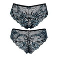 thumbnail image 2 of Curve Muse Women's Floral Hipster Underwear Soft Breathable Stretch Panties-2 Pack-Black/Blue,White/Yell-S/5, 2 of 2