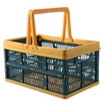 thumbnail image 1 of MIANGASTORE Collapsible Grocery Shopping Baskets Folding Stackable Crates Storage Containers Bins Organizer with Handles for Home Green, 1 of 8