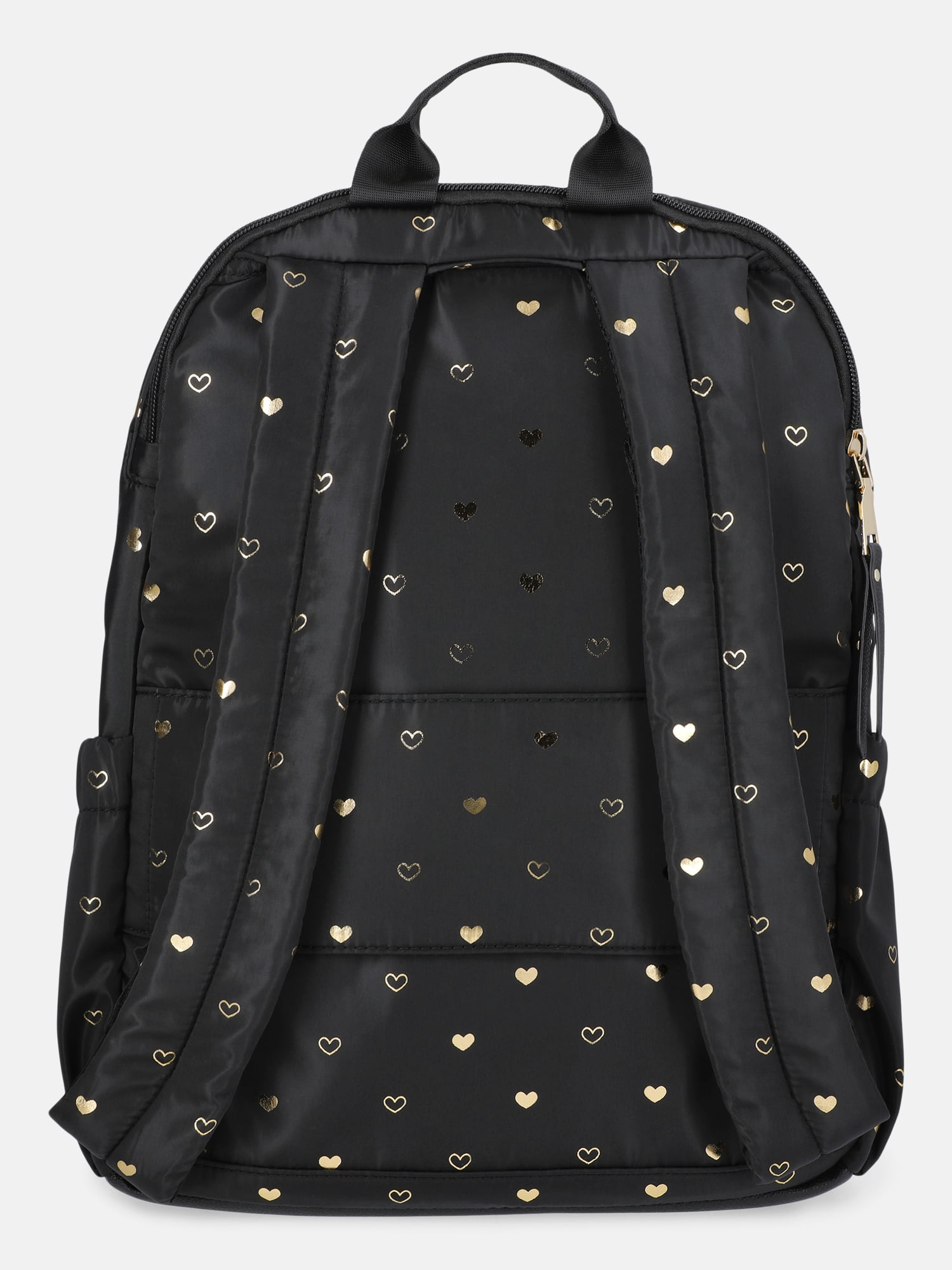 MNYC Women's Chain Pocket Dome Backpack Black Metallic