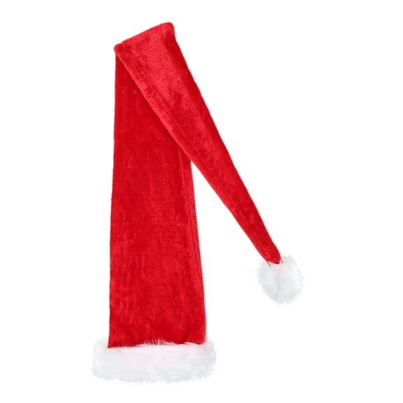OIUR Long Santa Hats for Adult Children Unisex Plush Christmas Hat with Fluffy White Fur Trim for Winter Christmas New Year Party