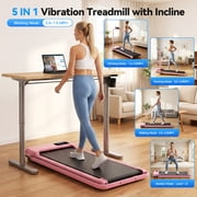 Simpfree Walking Vibration Pad with 8% Incline,3 in 1 Walking Pad with Handle Bar,2.5HP Treadmills for Home/Office/Gym,Under Desk Treadmill 300LBS Capacity,2S Folding,Installation-Free