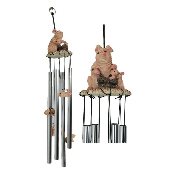 Mother Goose Nursery Rhymes Miss Piggy Pig with Piglets Family Wind Chime