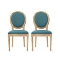 thumbnail image 2 of Noble House Phinnaeus FrenchFabric Dining Chairs, Set of 2, Dark Teal, 2 of 9